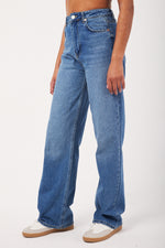 Charger le modèle 3D dans le visionneur de galerie, JEANS DROIT FEMME MODE CLASSIJEAN BLUEJEAN