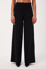 Charger le modèle 3D dans le visionneur de galerie, PANTALON DROIT LARGE FEMME SANTURA NOIR