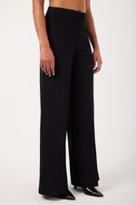 Charger le modèle 3D dans le visionneur de galerie, PANTALON DROIT LARGE FEMME SANTURA NOIR