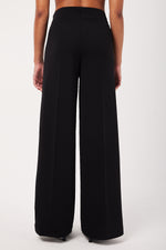 Charger le modèle 3D dans le visionneur de galerie, PANTALON DROIT LARGE FEMME SANTURA NOIR