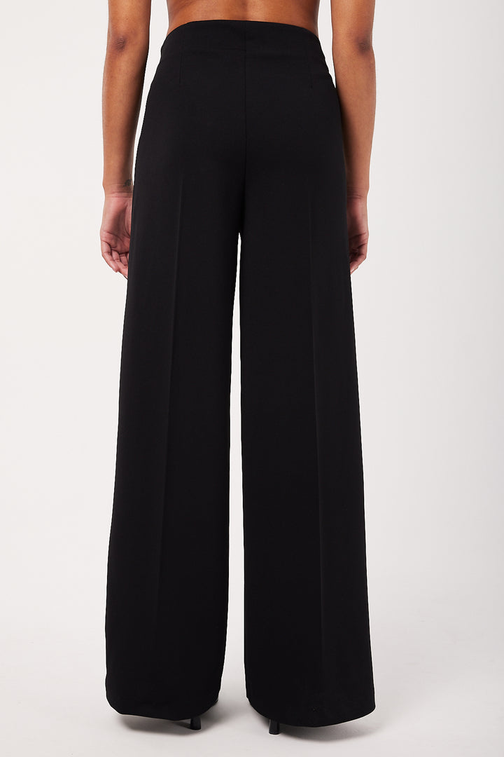 PANTALON DROIT LARGE FEMME SANTURA NOIR