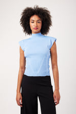 Charger le modèle 3D dans le visionneur de galerie, TOP MAILLE FEMME JACKIE BLEU