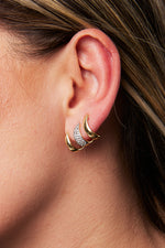 Charger le modèle 3D dans le visionneur de galerie, BOUCLE D'OREILLE SCINTILLANTES SHARKA