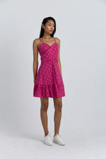 Charger le modèle 3D dans le visionneur de galerie, ROBE A POIS ELAYA SHOKING PINK