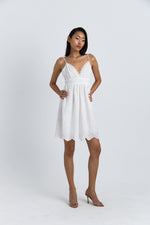 Charger le modèle 3D dans le visionneur de galerie, ROBE BRODERIE ANGLAISE LYSIANE BLANCHE