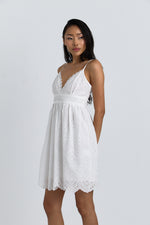 Charger le modèle 3D dans le visionneur de galerie, ROBE BRODERIE ANGLAISE LYSIANE BLANCHE