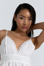 Charger le modèle 3D dans le visionneur de galerie, ROBE BRODERIE ANGLAISE LYSIANE BLANCHE