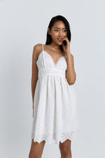 Charger le modèle 3D dans le visionneur de galerie, ROBE BRODERIE ANGLAISE LYSIANE BLANCHE