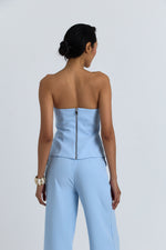 Charger le modèle 3D dans le visionneur de galerie, ENSEMBLE PANTALON ET BUSTIER AVELINE BABY BLUE
