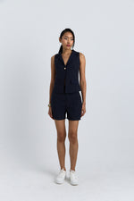 Charger le modèle 3D dans le visionneur de galerie, ENSEMBLE GILET ET SHORT AMARA MARINE