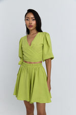 Charger le modèle 3D dans le visionneur de galerie, ENSEMBLE CACHE COEUR ET SHORT LIVA VERT PISTACHE