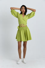 Charger le modèle 3D dans le visionneur de galerie, ENSEMBLE CACHE COEUR ET SHORT LIVA VERT PISTACHE