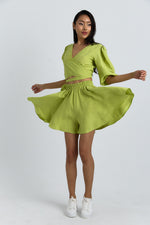 Charger le modèle 3D dans le visionneur de galerie, ENSEMBLE CACHE COEUR ET SHORT LIVA VERT PISTACHE