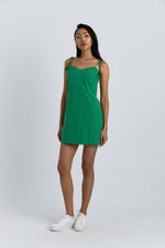 Charger le modèle 3D dans le visionneur de galerie, ROBE BRODERIE ANGLAISE AUBELA VERT MENTHE