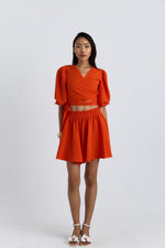 Charger le modèle 3D dans le visionneur de galerie, ENSEMBLE CACHE COEUR ET SHORT LIVA ORANGE