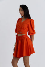 Charger le modèle 3D dans le visionneur de galerie, ENSEMBLE CACHE COEUR ET SHORT LIVA ORANGE