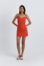 Charger le modèle 3D dans le visionneur de galerie, ROBE BRODERIE ANGLAISE AUBELA ORANGE