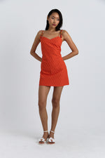 Charger le modèle 3D dans le visionneur de galerie, ROBE BRODERIE ANGLAISE AUBELA ORANGE