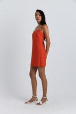 Charger le modèle 3D dans le visionneur de galerie, ROBE BRODERIE ANGLAISE AUBELA ORANGE