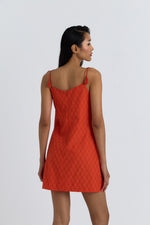 Charger le modèle 3D dans le visionneur de galerie, ROBE BRODERIE ANGLAISE AUBELA ORANGE