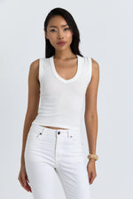 Charger le modèle 3D dans le visionneur de galerie, DEBARDEUR TEA BLANC