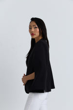 Charger le modèle 3D dans le visionneur de galerie, VESTE CAPE DOUBLEE ALYA NOIR