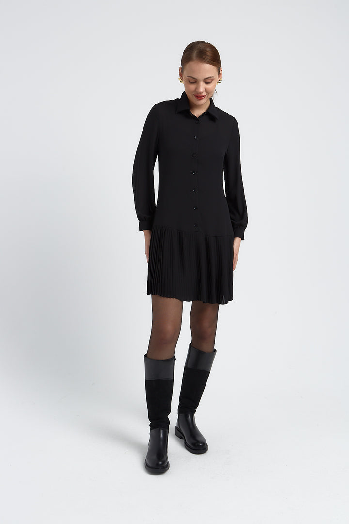 ROBE CHEMISE AVEC FOND DE ROBE AMOVIBLE ELLA NOIR