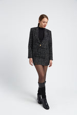 Charger le modèle 3D dans le visionneur de galerie, VESTE COURTE TWEED MOUCHETE FEMME MILLA
