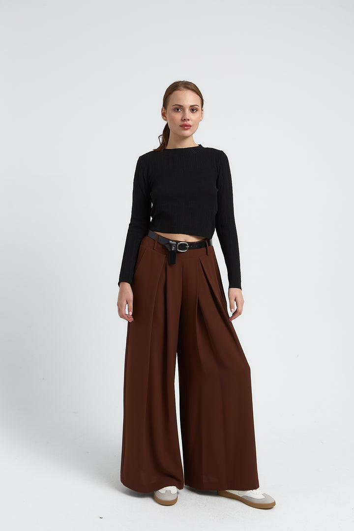PANTALON FEMME VALERIE MARRON
