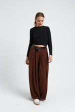 Charger le modèle 3D dans le visionneur de galerie, PANTALON FEMME VALERIE MARRON
