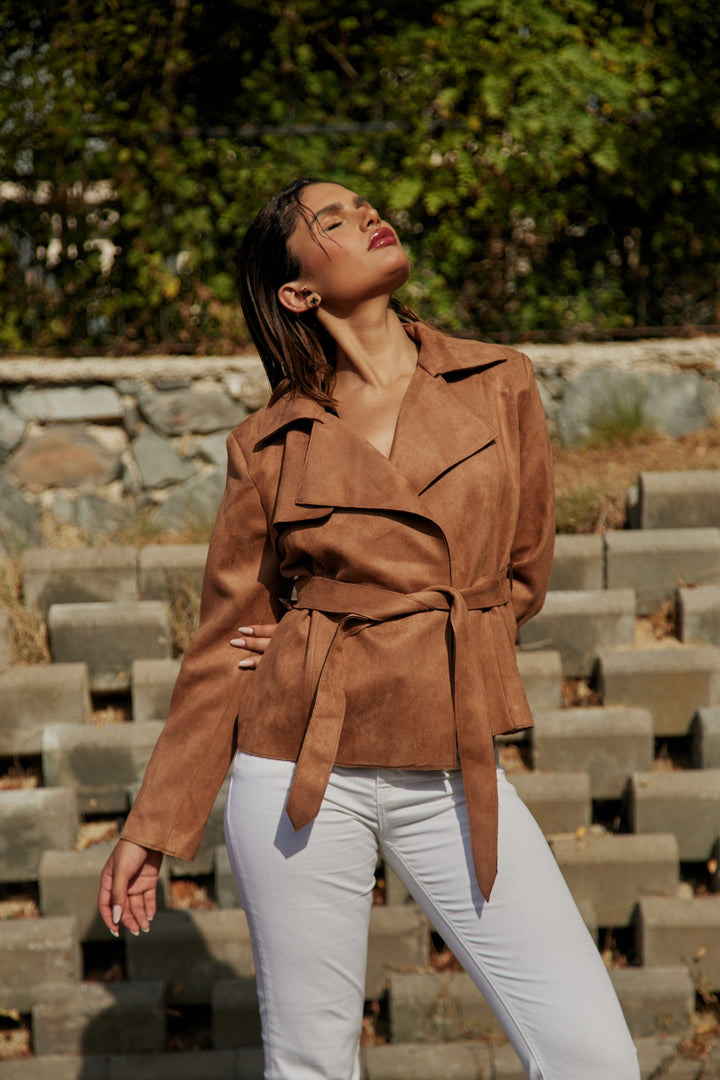 TRENCH COURT SUEDINE YARA CAMEL