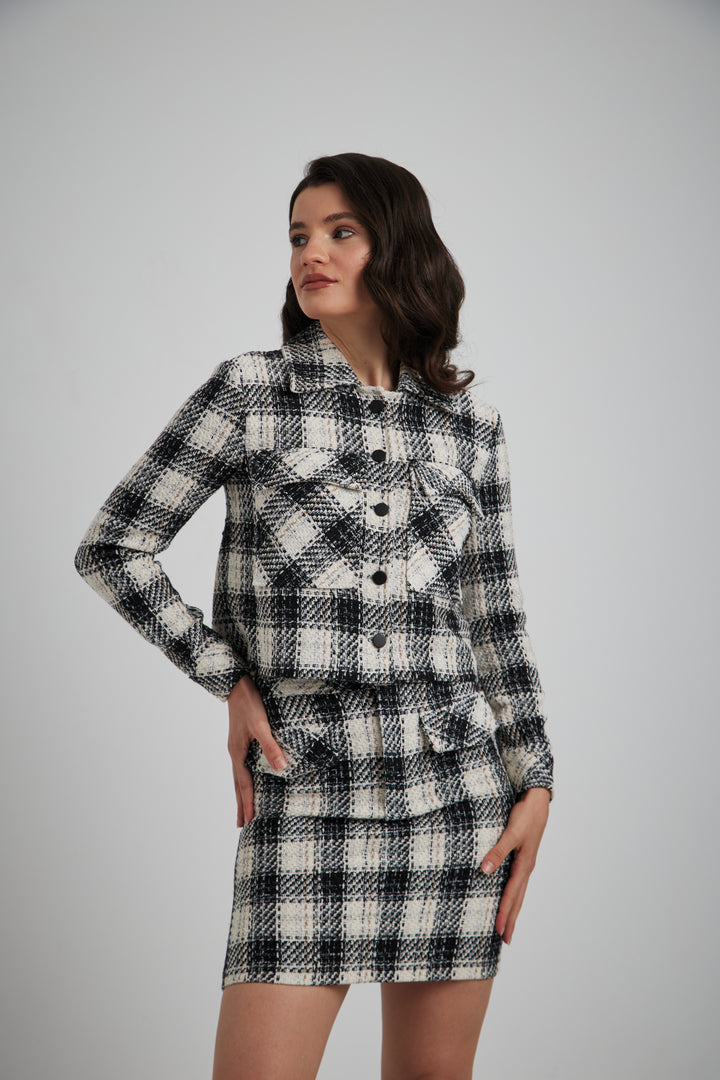 ENSEMBLE NOVIRA CARREAUX NOIR/BLANC