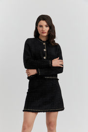 ENSEMBLE ELYA VESTE/GILET ET JUPE NOIR