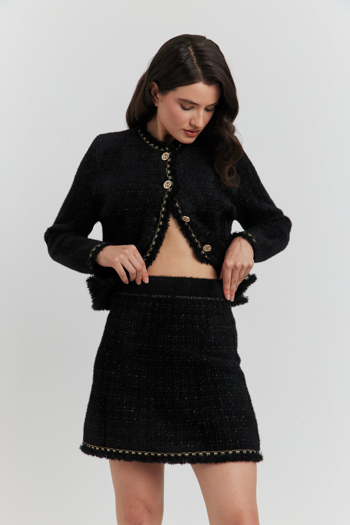 ENSEMBLE ELYA VESTE/GILET ET JUPE NOIR