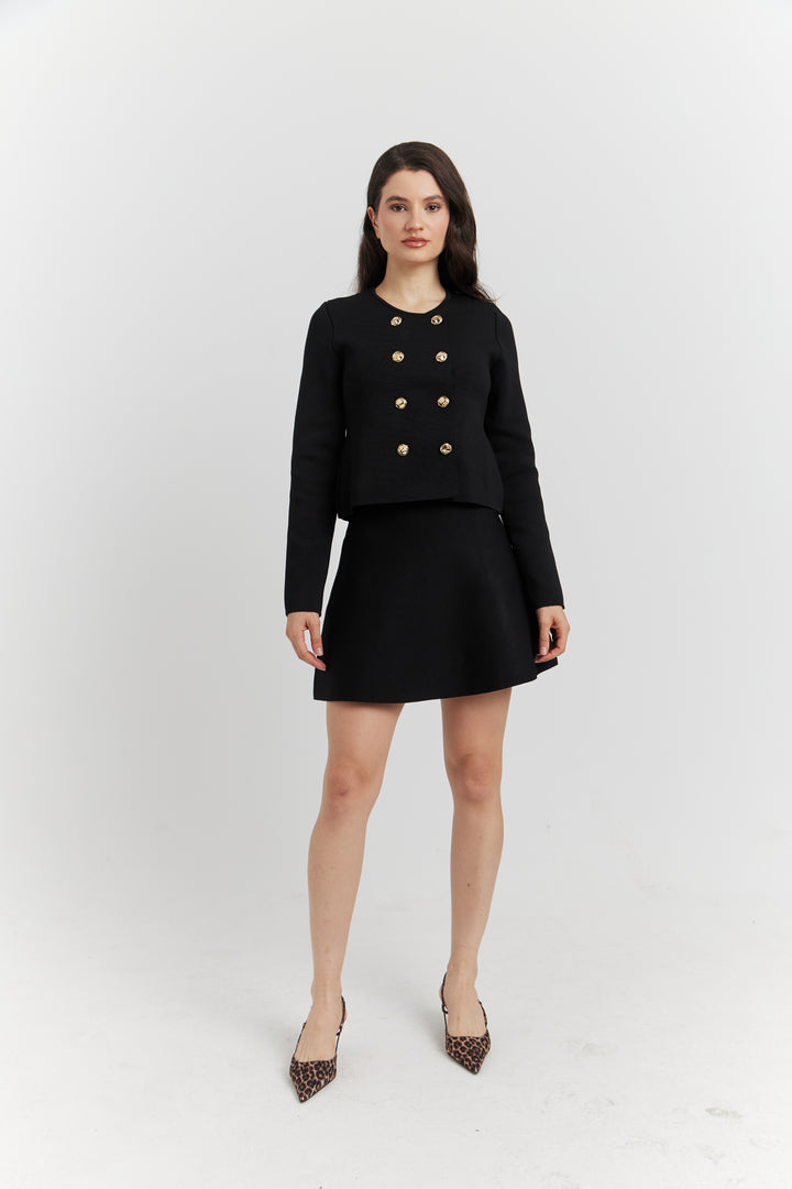 ENSEMBLE ORLISSA VESTE/GILET ET JUPE REGLISSE