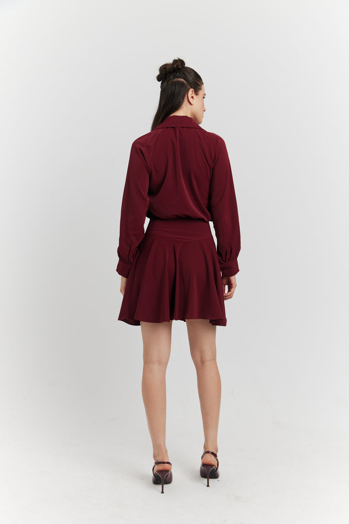 ROBE ANORAEL LAVALLIERE BORDEAUX
