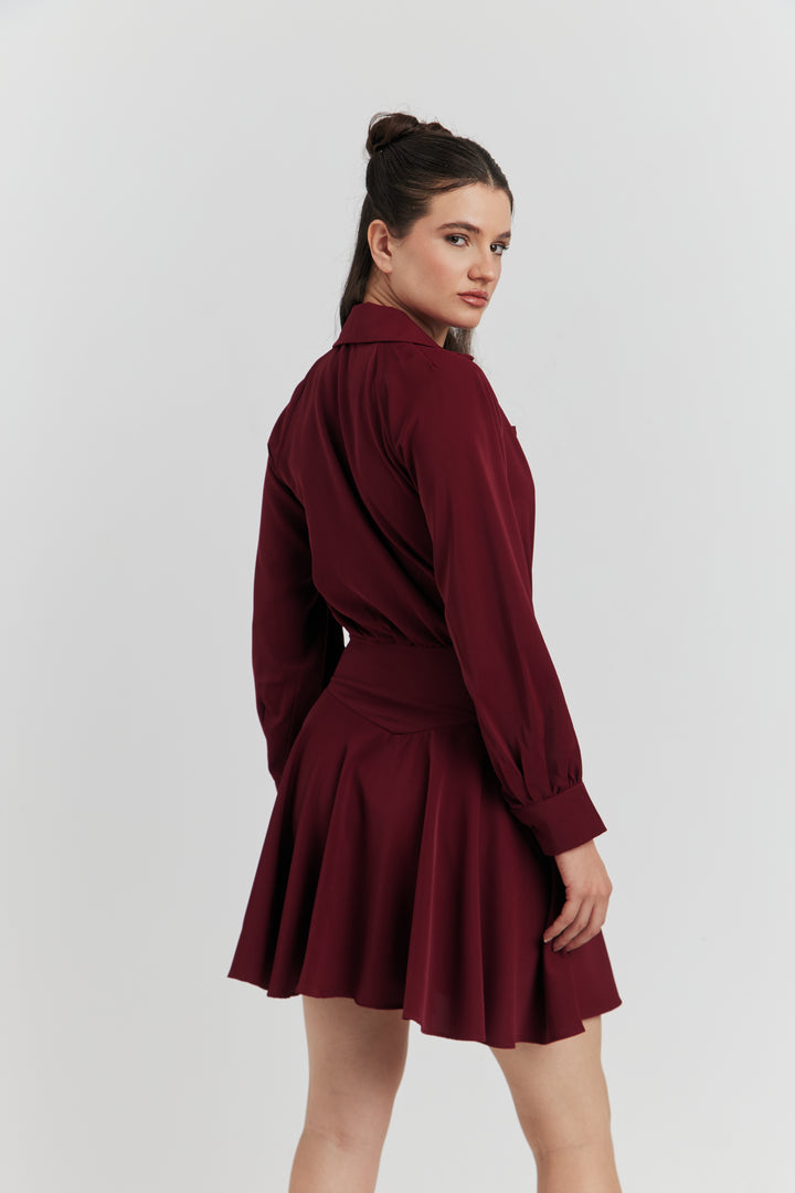 ROBE ANORAEL LAVALLIERE BORDEAUX