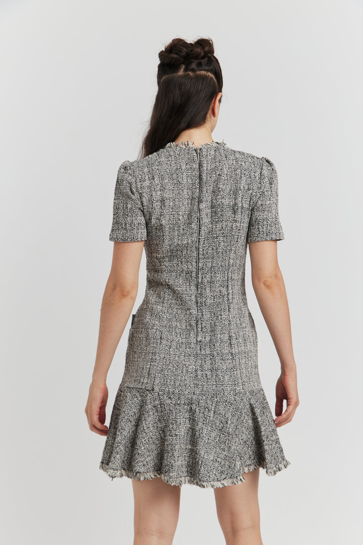 ROBE DEYORA TWEED GRIS CHINE