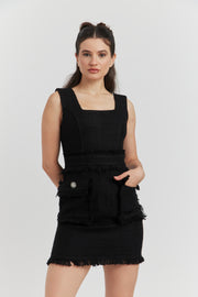 ROBE TWEED FRANGE KYSSANDRA NOIR