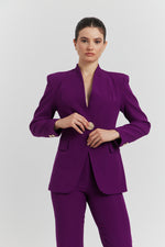 Charger le modèle 3D dans le visionneur de galerie, TAILLEUR VESTE AVEC PANTALON CALYNE AUBERGINE