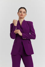 Charger le modèle 3D dans le visionneur de galerie, TAILLEUR VESTE AVEC PANTALON CALYNE AUBERGINE