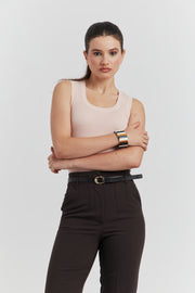 PANTALON AVEC CEINTURE FIOREA MARRON