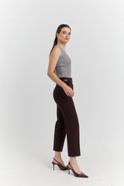 PANTALON AVEC CEINTURE FIOREA BORDEAUX