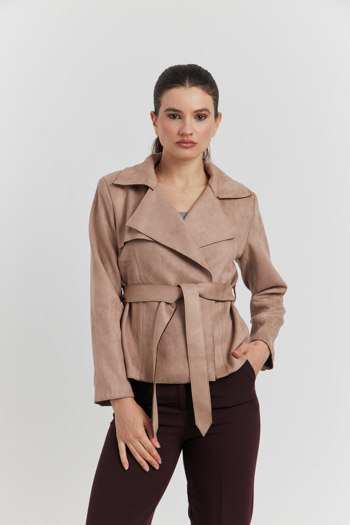 TRENCH COURT SUEDINE YARA VISON/TAUPE