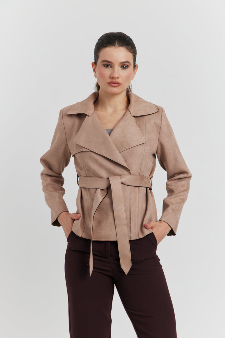 TRENCH COURT SUEDINE YARA VISON/TAUPE
