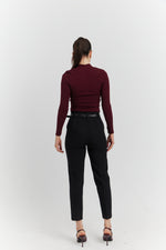 Charger le modèle 3D dans le visionneur de galerie, PANTALON AVEC CEINTURE FIOREA NOIR
