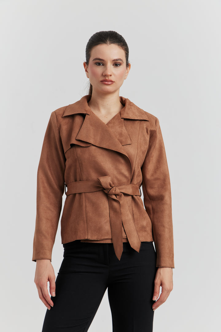 TRENCH COURT SUEDINE YARA CAMEL