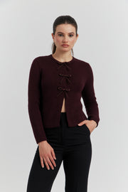 GILET BOUTONS PRESSIONS PERLES NELYRA BORDEAUX