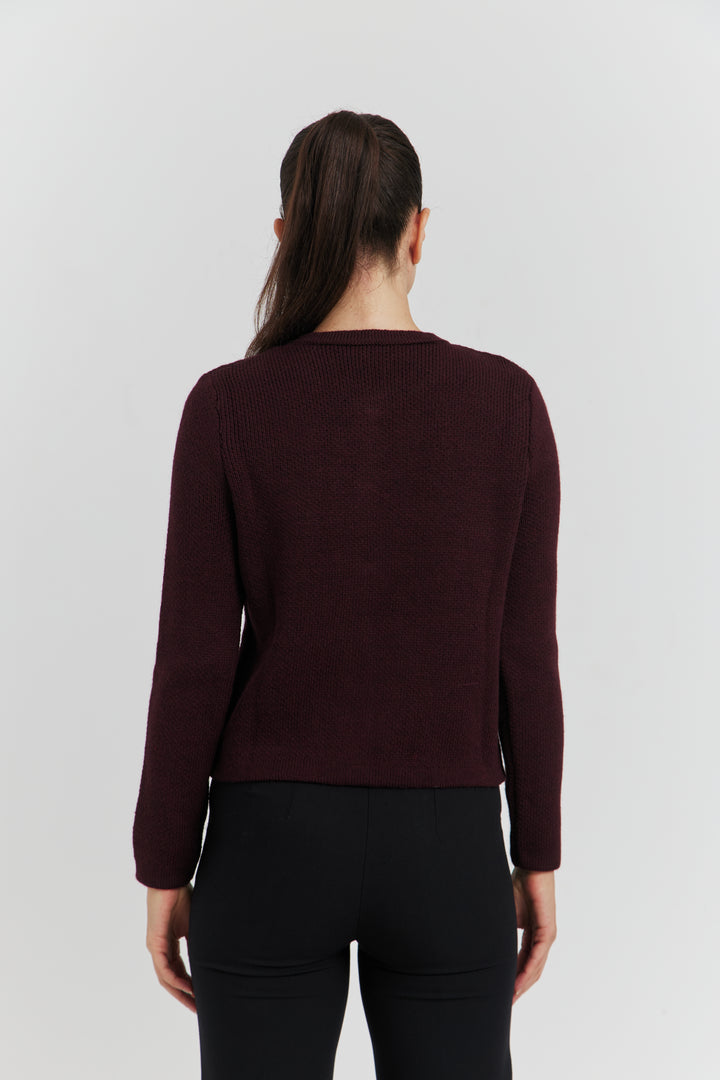 GILET BOUTONS PRESSIONS PERLES NYLERA BORDEAUX