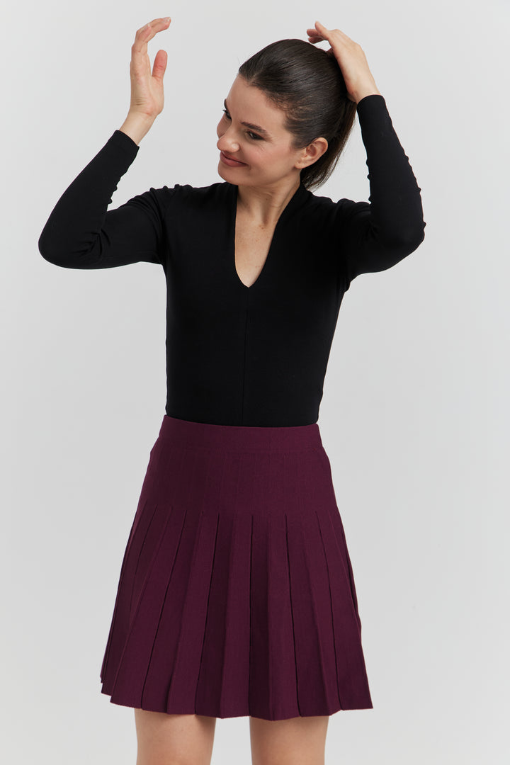 TOP COL CYGNE MANCHES LONGUES LYRINE NOIR